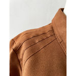 Emma James Liz Claiborne Faux Suede Brown Button-Up Western Shirt Size 14 Photo 9