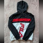 NWT Fila Color Block Hooded Full‎ Zip Women's Lightweight Windbreaker Jacket S Black Photo 10