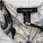 Style & Co . Earth Tones Colors Short Sleeves Floaty/Bohemian Top Photo 8