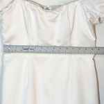 Lulus  White Satin Mini Dress Size Medium Bridal Puffy Sleeve Cocktail Dress Photo 5