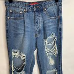 Caffeine  Destroyed Light Wash Jeans Sz Medium Released Hem Photo 3