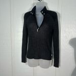 The North Face  Women’s 1/4 Zip Black Ribbed Pullover Size Medium EUC Photo 2