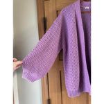 Zyia Active Lilac Petra Chunky Knit Cardigan Puff Sleeves Women’s size Small Purple Photo 3