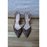 Stuart Weitzman Leopard Print Suede Slingbacks Pumps Kitten Heels Size 6 Photo 2