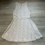 Pact White Pink Green Floral Sleeveless Knee Length Skater Dress Size L Spring Size L Photo 1