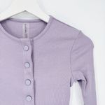 Outdoor Voices  Cozy Rib Cropped‎ Cardigan Earl Grey Lavender New XS Photo 2