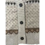 Francescas Symone Fair Isle Cropped Neutral Cardigan Sweater Size Medium Nordic Tan Photo 2