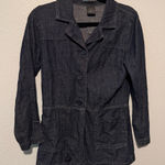 French Cuff Size Small Classic 90’s Dark Blue Denim Jean Jacket Photo 0