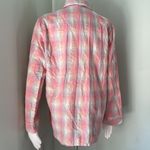 Victoria's Secret  Pajama Shirt Top Pastel Metallic Plaid Button Front Photo 4