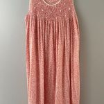 P. Jamas Pink Pima Cotton Smocked Night Gown XS Cottagecore Animal Print Trad Photo 14