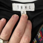 THML Women Small Dress Black Cotton Rayon Embroidery Flutter Aztec Western SW Photo 8