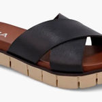 MIA Elissa Slide Sandal 7.5 Black Crisscross Open Toe Photo 0