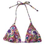 🔃Neon Heart Print String Bikini Swimsuit Top Photo 0