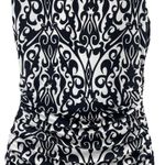 Cato  Damask Cowl Neck Damask Print Mini Dress Black White Size 12 Photo 6