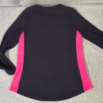 Sail To Sable  Women's Wool Blend Pullover Sweater Size L Navy Pink Crew Neck Photo 9