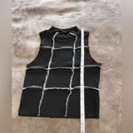 Black Ribbed Mock Neck Seamed Tank Top Women’s Sz S EUC Photo 5