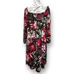 Tahari  ASL 12 Black Red Floral Chiffon Mini Dress Cocktail Party Festival NWT Photo 5