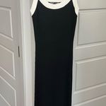 VICI Collection Elevated Ribbed Knit Midi Dress - Black/White / S Photo 1