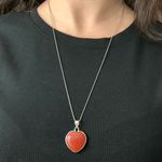 Red Howlite Heart Pendant Necklace Sterling Silver 925 23.5” Photo 6