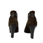 Diane Von Furstenberg  Leather Ankle Booties Braided Studded Brown Suede Size 7.5 Photo 3