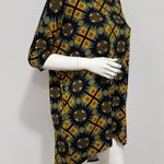 LuLaRoe Women's Yellow Teal Black Aztec Print Short Sleeve Irma Tunic Top Size S Photo 2