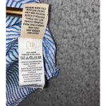 LL Bean Seersucker Shirt Women XL Popover Blue White Striped Short Sleeve Photo 8