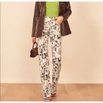 Reformation  Comic Newsprint High Rise Straight Long Jeans Size 24 Photo 2