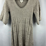 Pink Rose Women’s Oatmeal Sweater Dress, Short Bell Sleeve Size M Photo 0