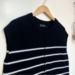 Leani Striped Knit Sleeveless Boxy Oversized Sweater Shirt Black Size M Photo 1