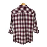 Kut From The Kloth  Plaid‎ Snap Down Shirt Roll Tab Women Size Medium Petite Photo 4