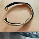 Anthropologie  Shiraleah Chicago Verna cuff bracelet brass and black leather NWT Photo 4