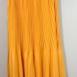 J.Crew Pleated High-Rise Midi Skirt Saffron Yellow Elastic Waist Size 0 NWT Photo 0