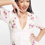 ASOS Design White Floral Embroidered Belted Mini Dress Photo 3