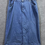 Jessica London Pencil Skirt Womens 18W Blue Denim Cotton Back Slit Everyday Wear Photo 0