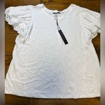 Tahari  Ruffled Sleeve Top white sleeveless blouse NWT size XL Photo 0