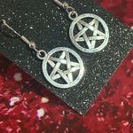 Boutique NEW Pentacle Pentagram Star Sterling Silver 925 Earrings Witchy Vibes Goth Emo Egirl Photo 4