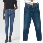 AGOLDE  Nico Jeans High Rise Slim Fit Cycle Wash Stretch Denim Blue Size 24‎ Photo 1