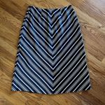 Pendleton  Silk‎ Skirt Women's Size 10 Nautical Blue White Striped Classic A Line Photo 4