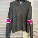 John + Jenn New with tags  Grey pink stripe knitted crop sweater Photo 0