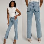 Good American Good Boy Jeans with Pleats Shadow Pocket Blue Size 15 33 Photo 1