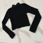 Aerie Blizzard Waffle Mockneck Cropped Shirt Women’s Small Black Winter Ski Cozy Photo 9