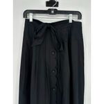 Talbots Black Poplin Scallop Detail Midi Button Skirt Size 10 Belted Cotton Photo 1