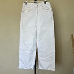 ZARA  Straight Wide Leg‎ Jeans in Ivory White  size 8 Photo 2