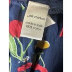 Pink Chicken Sierra Dress‎ Blue Cherries Cherry Poplin Tiered Midi Sz L Size L Photo 5