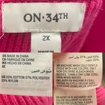On 34th Womens Sweater Barbie Pink Collared Pullover V Neck Plus Size 2X Photo 8