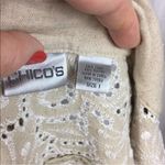 Chico's Chico’s Linen Beige Eyelet Open Jacket Size Medium 8 Photo 7