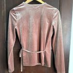 Madewell | Warm Ash Velvet Ballet Wrap Top Taupe Velvet | Size Extra Small Photo 7