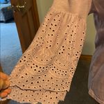 American Eagle  Outfitters Light Pink Eyelet Sleeve Blouse Photo 3