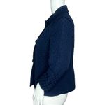 Talbots ‎ Blazer Womens 2 Navy Blue Quilted Polka Dot Retro Boho Preppy Old Money Photo 2