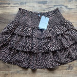 Who What Wear Womens Black & Pink Tiered Mini Skirt Size Large NWT Photo 0